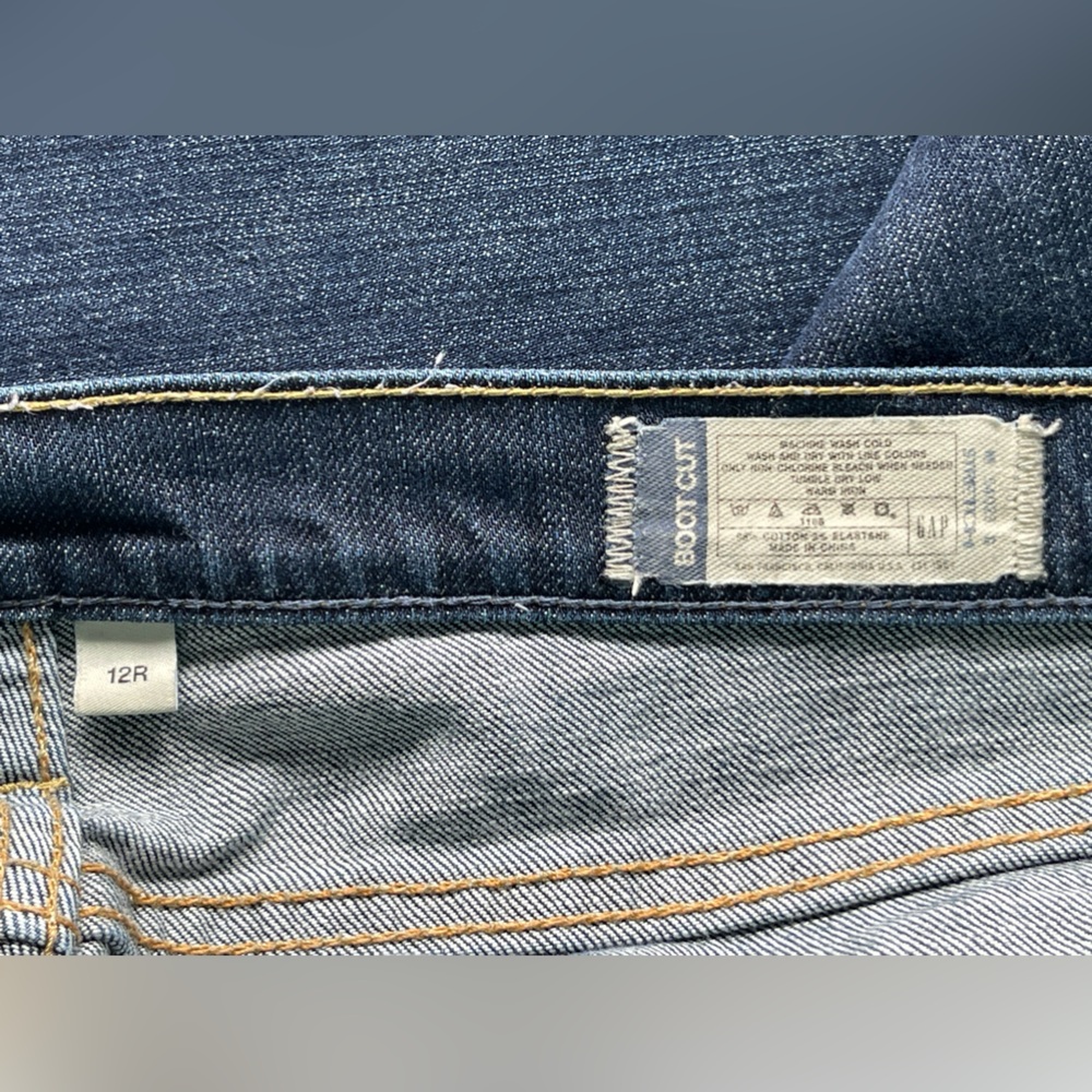 Y2K GAP Boot Cut Jeans - Dark Wash & Stretch - Size 12R - Picture 9 of 11